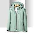 thumbnail image 2 of Lindreshi Winter Coats for Women Plus Size Clearance Women's Outdoor Solid Color Single Layer Sprint Coat Zipper Loose Casual Hooded Coat, 2 of 5