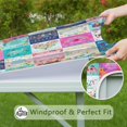 thumbnail image 6 of Pioneer Flower Floral Print Pattern Square Fitted Tablecloth with Elastic Edge,Square Table Cover,Washable Elastic Table Cover for Home Kitchen Party Decor 36"x36", 6 of 6