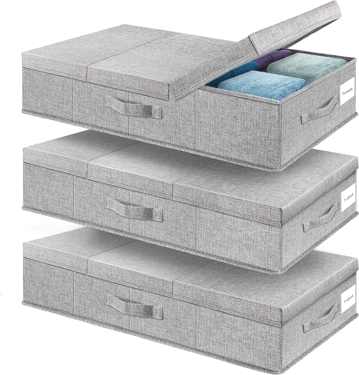 Supowin Underbed Storage Containers 3 Pack, Large Under Bed Storage