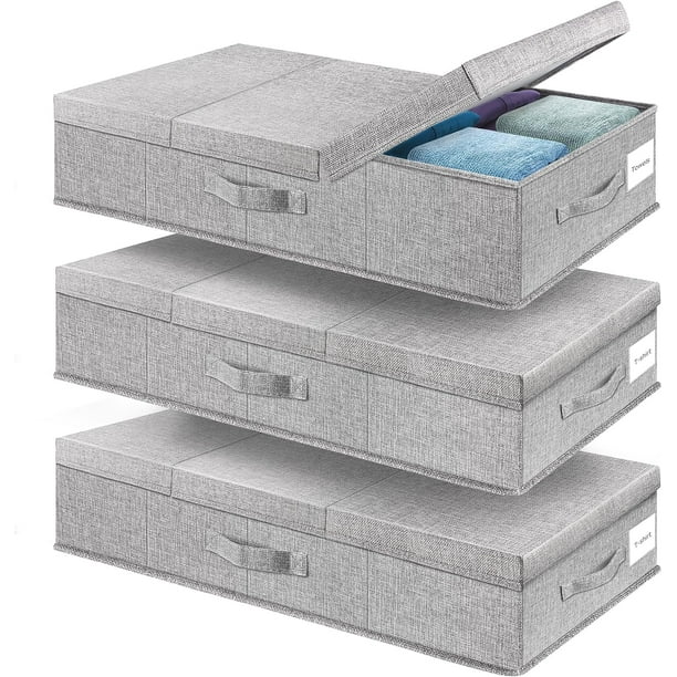 Supowin Underbed Storage Containers 3 Pack, Large Under Bed Storage