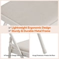thumbnail image 2 of AKDSteel Folding Chair 4-Piece Set, Metal Frame With Cotton Linen Seat And Non-Slip Foot Pads For Indoor Or Outdoor Use, 2 of 9