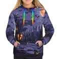 thumbnail image 3 of KLL Mystery House Halloween Night for Womens Pullover Hoodie with Pocket Hooded Long Sleeve Shirts Sweatshirt for Women-Small, 3 of 7