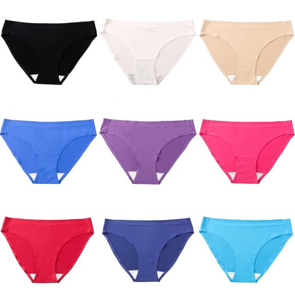 Clothing 2025 Women's Seamless Underwear No Show Stretch Bikini Panties Silky Invisible Hipster 6 Pack