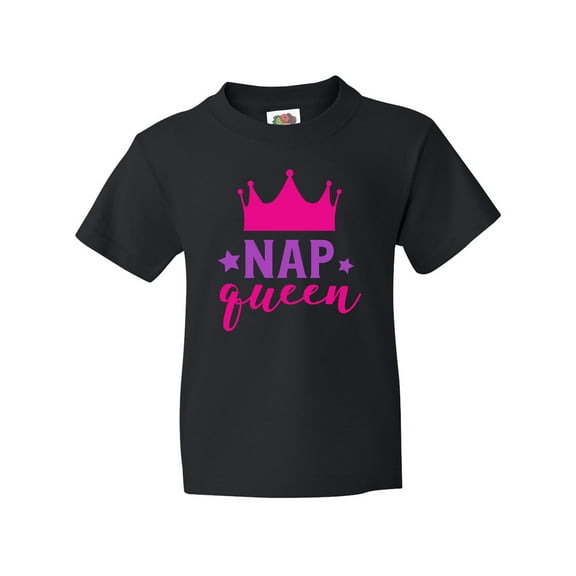 Inktastic Nap Queen, Crown, Stars - Pink Purple Youth T-Shirt