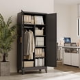thumbnail image 2 of 71" Tall Metal Armoire Wardrobe Closet, Clothing Storage Cabinet, Freestanding Wardrobe Cabinet with 4 Adjustable Shelves for Bedroom, Office, Garage, 2 of 15
