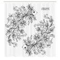 thumbnail image 3 of Ambesonne Floral Shower Curtain, Astrology Pisces Sign, 69"Wx84"L, Black White, 3 of 5