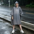 thumbnail image 6 of Heavy Duty Eva Raincoat Reusable Thickened Stormproof Adult Rain Poncho Portable Waterproof Outdoor Rain Jacket for Hiking Camping Mountaineering, AKLJWH, 6 of 7