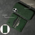 thumbnail image 3 of 2 In 1 Case for iPhone 16 with Kickstand, Detachable Magnetic PU Leather Wallet Case with Card Holder Slots Kickstand Protective Phone Cover Men Women for iPhone 16 - Green, 3 of 6