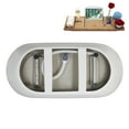 thumbnail image 6 of 62" Streamline N142BBR Soaking Freestanding Tub and Tray With Internal Drain in Brushed Brass, 6 of 9