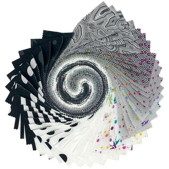 Jelly Roll - Tula Pink True Colors Graphite FreeSpirit 40pc Design Roll 2.5" Strips Roll-Up Bundle Quilter's Cotton Fabric Precuts (FB4DRTP.GRAPHITE) M418.10