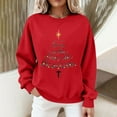 thumbnail image 6 of Christmas Sweatshirts for Womens Holiday Merry Pullover Long Sleeves Crewneck Shirts Fashion Christmas Tree Printed Blouses Casual Loose Christmas Sweatshirt, 6 of 8