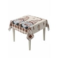 thumbnail image 2 of Coffee Gnomes Tablecloth Square Table Cloth 60x60, Waterproof Outdoor Table Cloth Covers Decorative Table Protector, Coffee Cups Beans Beige Plaid Washable Table Cover for Kitchen Dinning Party, 2 of 8