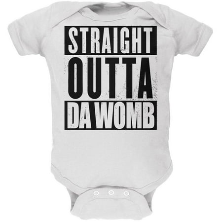 

Straight Outta Da Womb Funny White Soft Baby One Piece - 12-18 months