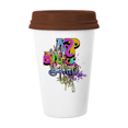 thumbnail image 1 of Graffiti Rue Culture Coloré Rap Mots Tasse Café Boire Verre Poterie Cerac Tasse Couvercle, 1 of 3