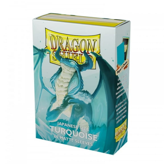 Dragon Shield - Dragon Shield Matte Japanese Turquoise 60 CT Japanese Size Card Sleeves - Yu-Gi-Oh! Card Sleeves Smooth & Tough - Compatible with Yu-Gi-Oh!