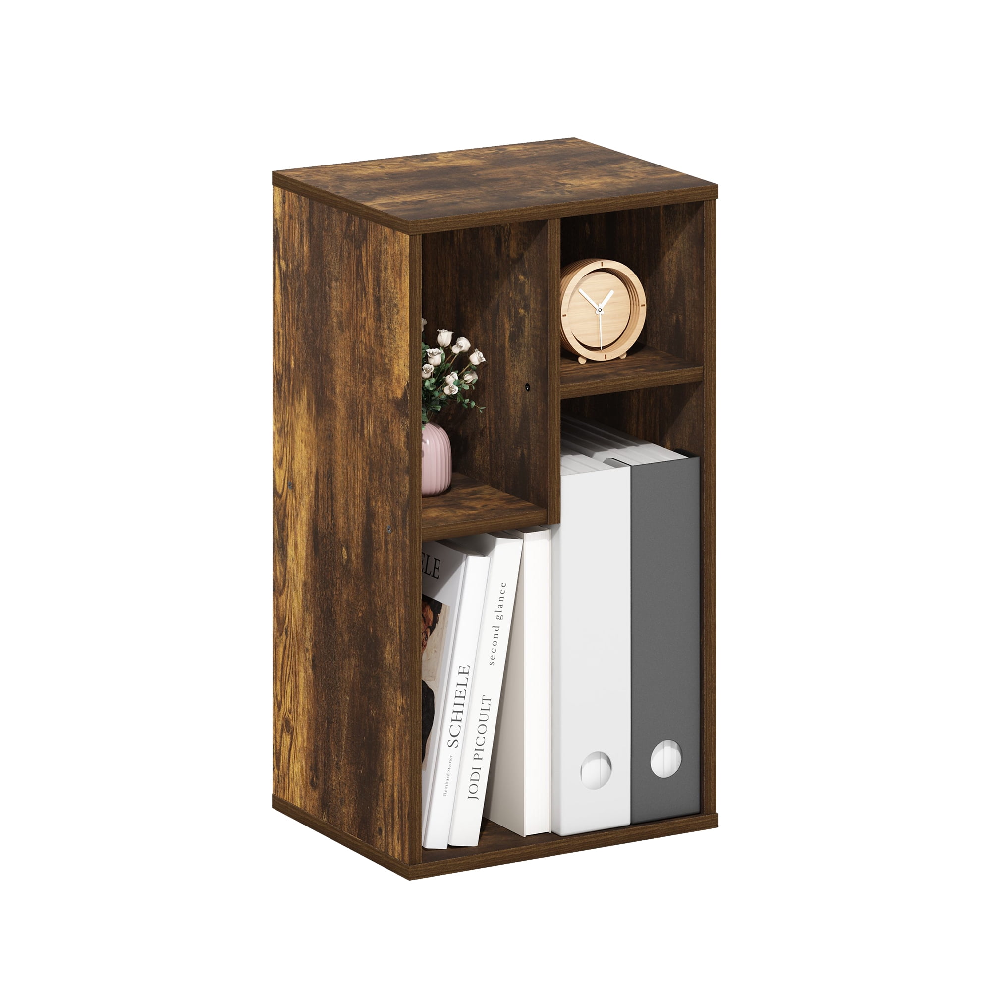 Furinno Daly 3-Cube Irregular Cubes Bookcase, Bookshelf, Storage Organizer, Amber Pine