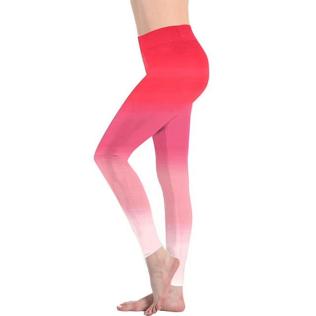 TIMIFIS Plus Size Yoga Pants for Women Workout Leggings for Women Tummys Control High Waisted Yoga Pants Gradient Color Athletic Running Cycling Tights - Spring/Summer
