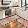 thumbnail image 3 of Kitchen Rugs Sets Of 2,Pioneer Flower Floral Print Pattern Anti Fatigue Kitchen Mat Rugs Non Slip Washable,Decorative Kitchen Floor Mats for Kitchen,Sink,Laundry,17"x47"+17"x47", 3 of 5