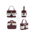 thumbnail image 2 of Deago Women's Small Square Box Crossbody Bag Mini Top Handle Tote Shoulder Bag Pouch PU Leather Satchel Purse Handbag with Adjustable Shoulder Strap (White and Brown), 2 of 8