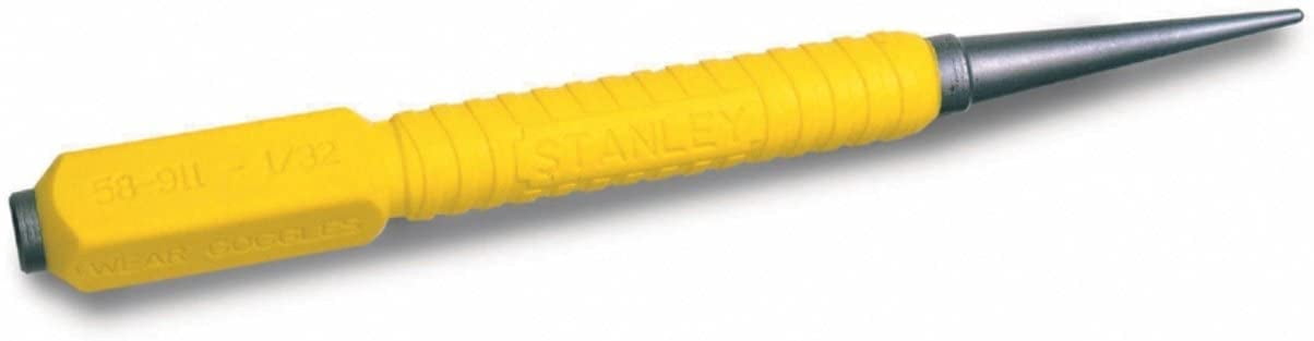 Stanley 0-58-911 Nail Punch With Dynagrip Handle – Yellow/Silver, 0.8mm Tip