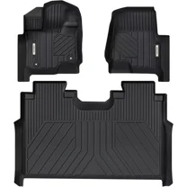 RVNI Floor Mats for 2015-2025 Ford F-150/ F150 Lightning SuperCrew Cab All-Weather TPE Floor Liner Not Fit Rear Seat with Under-Seat Fold Flat Storage)