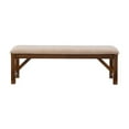 thumbnail image 2 of Pemberly Row 20.75" Wood/Fabric Dining Bench in Dark Hazelnut Brown/Tan, 2 of 7