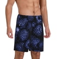 thumbnail image 2 of Kdxio Blue-Purple Raspberries Print Mens Shorts, Breathable Lounge Sleepwear Set with Elastic Waistband and Pockets-Medium, 2 of 6