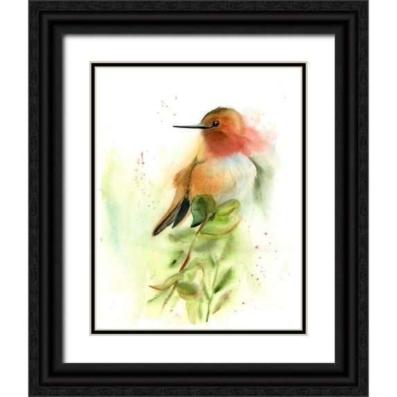 Shefranov, Olga 26x32 Black Ornate Wood Framed with Double Matting Museum Art Print Titled - Pretty Bird