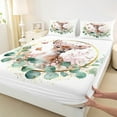 thumbnail image 3 of Manfei Watercolor Deer Twin Sheet Sets, Chic Butterfly Flower Twin Fitted Sheet, Woodland Animal Flat Sheet, Microfiber Bedroom Decor 3 Pieces, 3 of 7