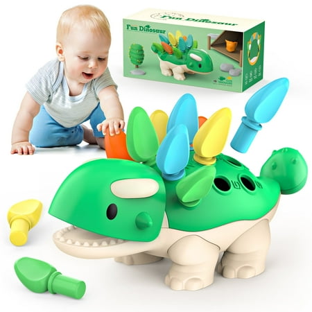 Montessori Toys for Toddlers Ages 18 months+, Stocking Stuffers Learning Toys for 1 2 3 Year Old Kids, Dinosaur Sensory Toys for Toddler Developmental Fine Motor Skills