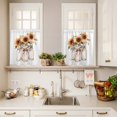 thumbnail image 3 of 3 Piece Kitchen Curtains and Valances Set Summer Floral Cafe Curtains 24 Inch Length Vintage Spring Watercolor Sunflowers in Vase Valance & Tier Curtain for Living Room Bedroom 54"x18"+27"x24"*2, 3 of 6