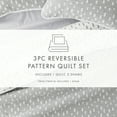 thumbnail image 7 of Noble Linens Light Grey 3 Piece Painted Dots Reversible Microfiber Quilt Set, Queen / Full, 7 of 7