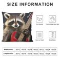 thumbnail image 5 of Nawypu  Cute Raccoon Playing Guitar Decorative Throw Pillow Covers Pillows Case Square Cushion Cover Cases Pillowcase with Zipper Sofa Home Decor for Couch Bed Patio Car, 5 of 5
