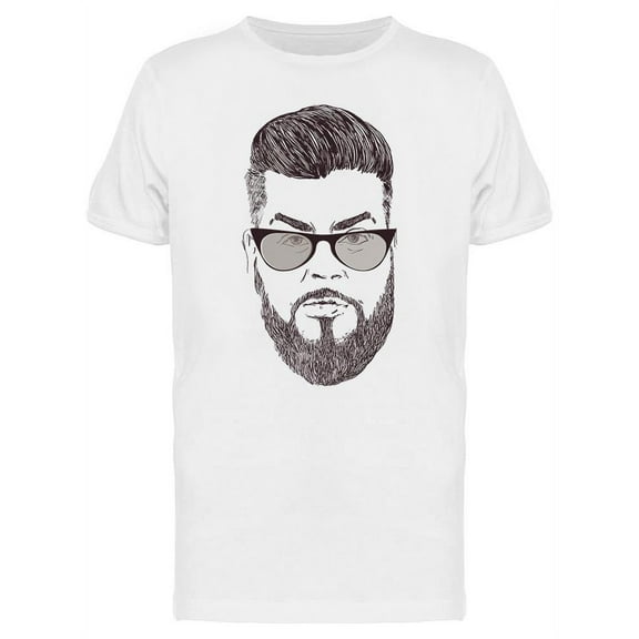 Man With Beard Sketch T-Shirt Men -Image by Shutterstock, Male x-Large