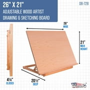 US Art Supply Extra Large Adjustable Wood Artist Drawing & Sketching Board