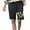 Black, variant on Women's Daisy Graphic Print Casual Shorts Elastic Drawstring with Pockets Summer Everyday Wear Shorts