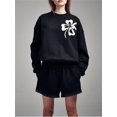 thumbnail image 2 of SUNSIOM Sweatshirts à Manches Longues pour Femmes Motif Trèfle à Quatre Feuilles Col Rond Coupe Ample, 2 of 6