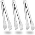 thumbnail image 1 of Pinzas de cocina de acero inoxidable, juego de 3 pinzas para barbacoa para cocinar, hornear, freír, buffet, ensaladas (plata 9,4 pulgadas) Rojo Verde, 1 of 4