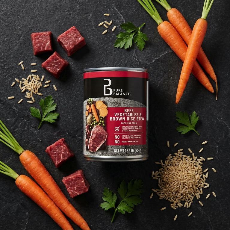 Pure Balance Grain-Free Formula Beef Wet Dry Dog Food 12.5 oz Can