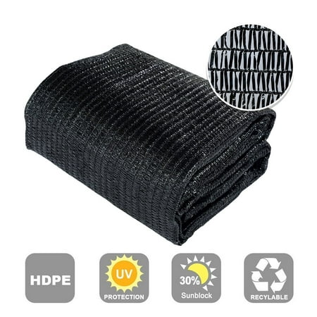 Agfabric 30% Sun-Block Shade Cloth Net Mesh Shade with Clips for Garden Patio&Plants - 8x12ft Black
