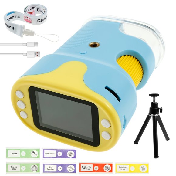 HLONK Mini Microscope pour Enfant 1000X Microscope de Poche Microscope Rechargeable pour Enfants Microscope Portable à Main Microscope Léger Petit Microscope Numérique avec Écran de 2 Pouces pour Enfant de 4 à 12 Ans