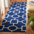thumbnail image 3 of SAFAVIEH Dhurrie Sheldon Geometric Shapes Wool Area Rug, Navy/Ivory, 4' x 6', 3 of 10