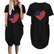 thumbnail image 2 of Vestido suelto de manga corta informal con estampado de bandera de moda de verano para mujer con bolsillo y cuello redondo Pompotops  ghjkhdj11893, 2 of 5
