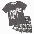 thumbnail image 1 of Gubotare Pyjamas Garçons Manches Courtes Garçons Pyjamas Manches Courtes Enfants Pyjamas d'Été Enfants Pyjamas Taille 6-7 (Gris Foncé,6-7 Ans), 1 of 6