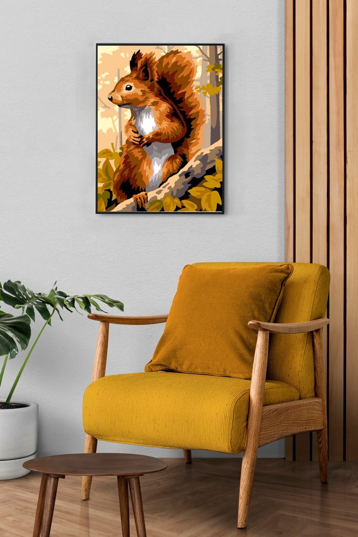 Needlepoint canvas for halfstitch without yarn The Squirrel Unit MRCU722344 Margot de Paris Printed Tapestry Canvas