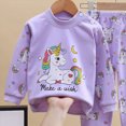 thumbnail image 4 of NOLDARES Toddler Baby Kid Girls Cute Outfits Clothing 2pcs Fall Set Long Sleeve Crewneck Tee and Pants Clothes(Purple,5-6 Y), 4 of 5