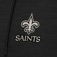 thumbnail image 2 of Men's Antigua Heather Black New Orleans Saints Spikes Raglan Quarter-Zip Hoodie, 2 of 2