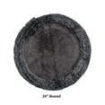 thumbnail image 3 of Better Trends 30'' x 30'' Round Shape Bathroom Rug with Non Slip Backing 100% Cotton Water Absorbent, Machine Washable, (Gray) Shaggy Border Collection, 3 of 6