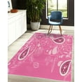 thumbnail image 4 of Paisley Decorative Rug, Oriental Motifs with Swirled Branch and Flower Pattern Bohemian Illustration, Quality Carpet for Bedroom Dorm and Living Room, 6 Sizes, Pink Maroon, by Ambesonne, 4 of 4