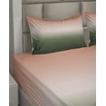 thumbnail image 5 of Ambesonne Ombre Fitted & Top Sheet Set with Shams, Color Change, Salmon Peacock Green, 5 of 7